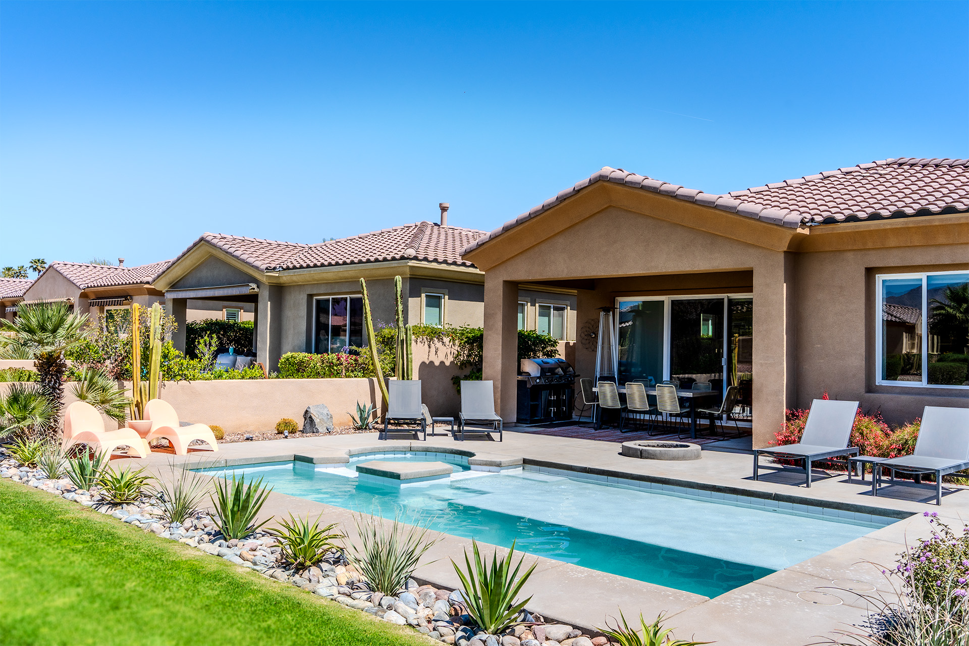 #575 Stunning Views and Beautiful Pool/Spa Villa await you!  3 Bedroom, 3.5 baths – An Entertainer’s Dream –  AVAILABLE:  NOW THRU DEC 2025 AND APRIL- MAY 2026