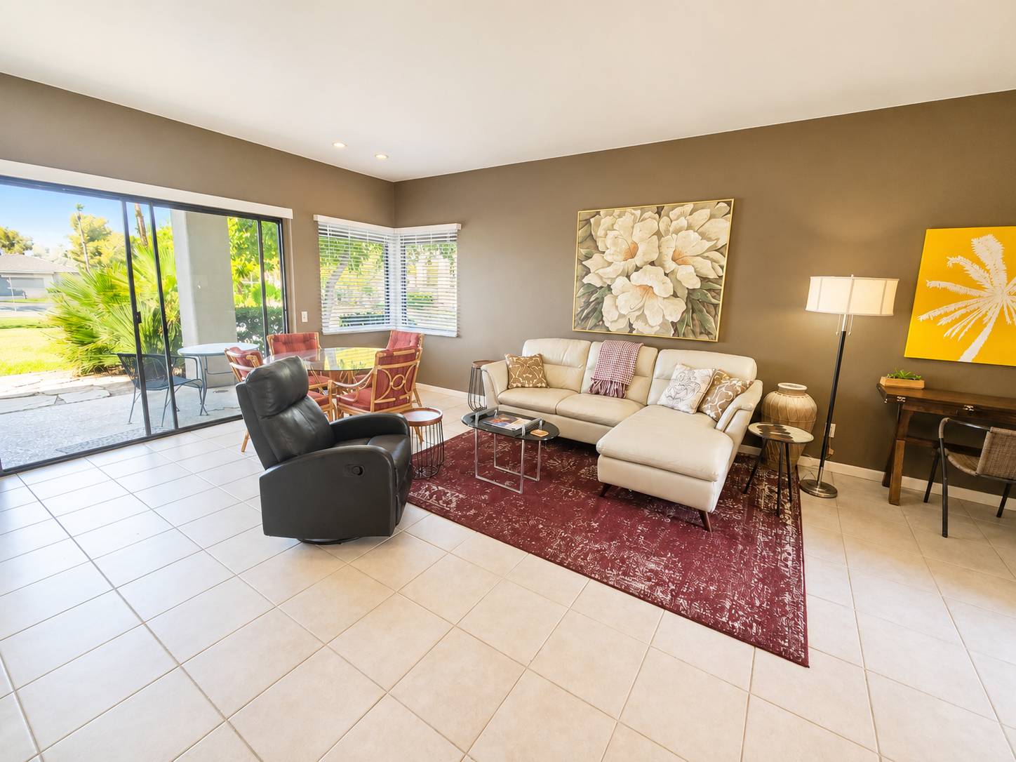 #571 – COMFORTABLE 2-BEDROOM, END-UNIT CONDO, WEST FACING PATIO WITH UPGRADES.  RENTED FOR 26-27 SEASON